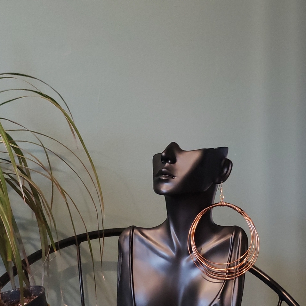 Ex-Large tribal-esk hoop earrings